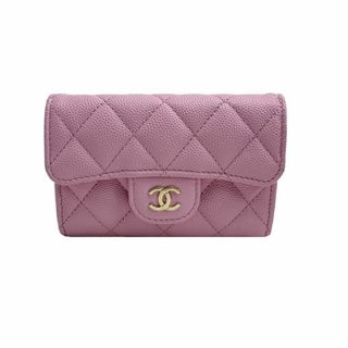 シャネル(CHANEL)のシャネル/CHANEL/カードケース/クラシックフラップ/マトラッセ/キャビアスキン/ピンク/AP0214【SA7738】(名刺入れ/定期入れ)