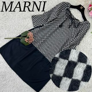 Marni - A513 マルニ レディース 膝丈ワンピース チェック 切り替え M 38