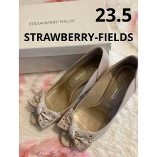 STRAWBERRY-FIELDS - ◆STRAWBERRY-FIELDS◆ リボン オープントゥ パンプス 23.5