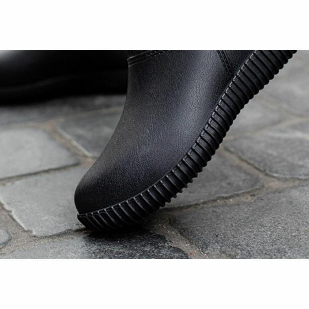 レインシューズ　ショート　レインブーツ　長靴　ブラック オシャレ 23cm レディースの靴/シューズ(レインブーツ/長靴)の商品写真