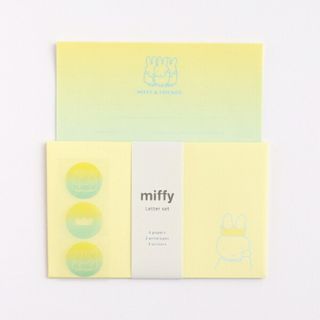 ミッフィー(miffy)のミッフィー レターセット（miffy&friends） 文具 日本製 イエロー/ブルー(ノートPC)