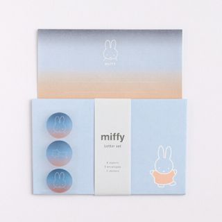 ミッフィー(miffy)のミッフィー レターセット（miffy） 文具 日本製 ネイビー/オレンジ(ノートPC)