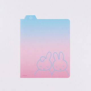 ミッフィー(miffy)のミッフィー リングノート・スクエア用下敷き（miffy&dan） 文具 日本製 ブルー/ピンク(ノートPC)