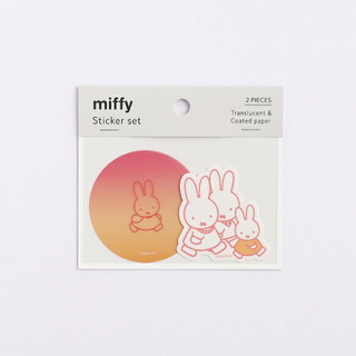 ミッフィー(miffy)のミッフィー ステッカーセット（miffy/walk） 文具 日本製 レッド/オレンジ(ノートPC)