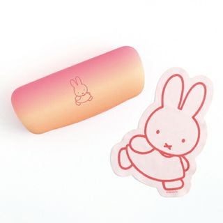 ミッフィー(miffy)のミッフィー メガネケース＆クロスセット（miffy/walk） 小物入れ  レッド/オレンジ(サングラス/メガネ)