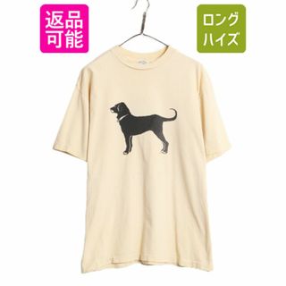 90s USA製 The Black Dog ドッグ イラスト プリント Tシャツ メンズ XL 古着 90年代 オールド アニマル 犬 シングルステッチ 大きいサイズ(Tシャツ/カットソー(半袖/袖なし))