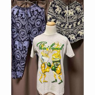 タイTシャツタイパンツ3点セット(ルームウェア)