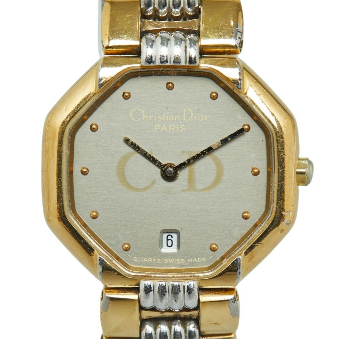 Christian Dior(クリスチャンディオール)のクリスチャンディオール オクタゴン 腕時計 48.153 クオーツ グレー文字盤 メッキ SS レディース Christian Dior 【1-0147276】 レディースのファッション小物(腕時計)の商品写真