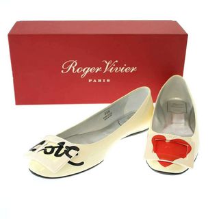 ROGER VIVIER - Roger Vivier ロジェヴィヴィエ Love Buckle Flats バックルデザインフラットシューズ  アイボリー系 36 1/2