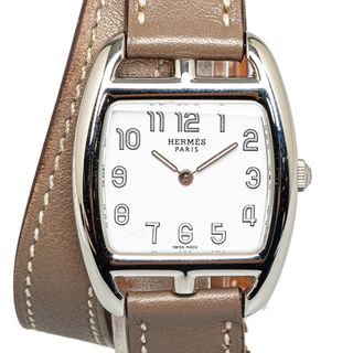 エルメス(Hermes)の美品 エルメス ケープコッド エトゥープ 腕時計 CT1.210 クオーツ ホワイト文字盤 ステンレススチール レディース HERMES 【1-0149185】(腕時計)