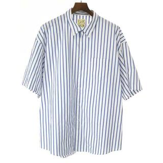 ディガウェル(DIGAWEL)のDIGAWEL × MIN-NANO ディガウェル × ミンナノ 2SS Oversized S/S Shirt ショートスリーブシャツ  ブルー×ホワイト 2(シャツ)