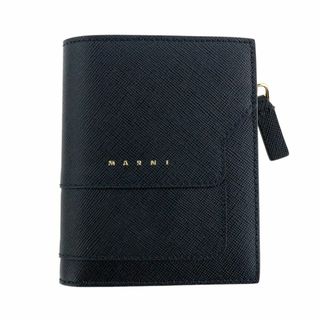 マルニ(Marni)のマルニ 財布 二つ折り 小銭入れ 札入れ カード ブラック レザー 本革 ミニ(財布)