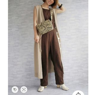 moussy - moussy AMERICAN SLEEVE 麻混 オールインワン ブラウンな