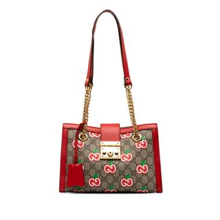 グッチ(Gucci)の美品 グッチ GGスプリーム アップルパドロック ショルダーバッグ 498156 PVC レディース GUCCI 【1-0149709】(ショルダーバッグ)