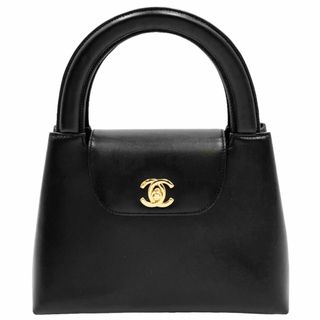 シャネル(CHANEL)のCHANEL シャネル ハンドバッグ 台形バッグ ミニバッグ ターンロック 小さめ かばん 鞄 ラムスキン    ブラック 黒 ゴールド金具 レディース【中古品】(ハンドバッグ)