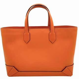 エルメス(Hermes)のHERMES エルメス ハンドバッグ マキシボックスカバ30 トートバッグ 鞄 かばん A刻印 レザー    オレンジ シルバー金具 レディース 美品 2017年【中古品】(ハンドバッグ)