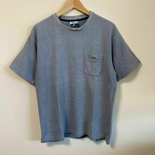 LACOSTE ラコステ　Tシャツ ポケットT ロゴ　ブルー　青　4 L(Tシャツ/カットソー(半袖/袖なし))