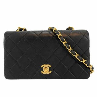 シャネル(CHANEL)のCHANEL シャネル ショルダーバッグ ミニマトラッセ チェーンショルダー ターンロック フルフラップ 肩掛け ココマーク ココ かばん 鞄 ラムスキン    ブラック 黒 ゴールド金具 レディース【中古品】(ショルダーバッグ)