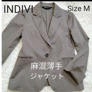 INDIVI - 【INDIVI】インディヴィ 綿麻混 薄手 ジャケット リネン