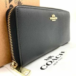 コーチ(COACH)のコーチ 長財布 クロスグレインレザー ブラック 60517(財布)