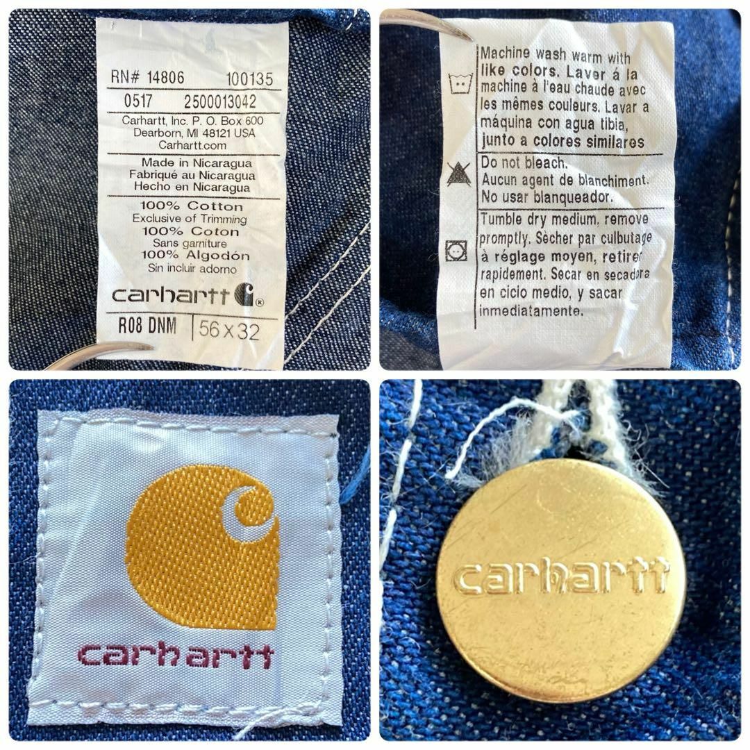 carhartt(カーハート)のIO10 大人気US古着カーハートデニム地ビッグサイズオーバーオールサロペット メンズのパンツ(その他)の商品写真