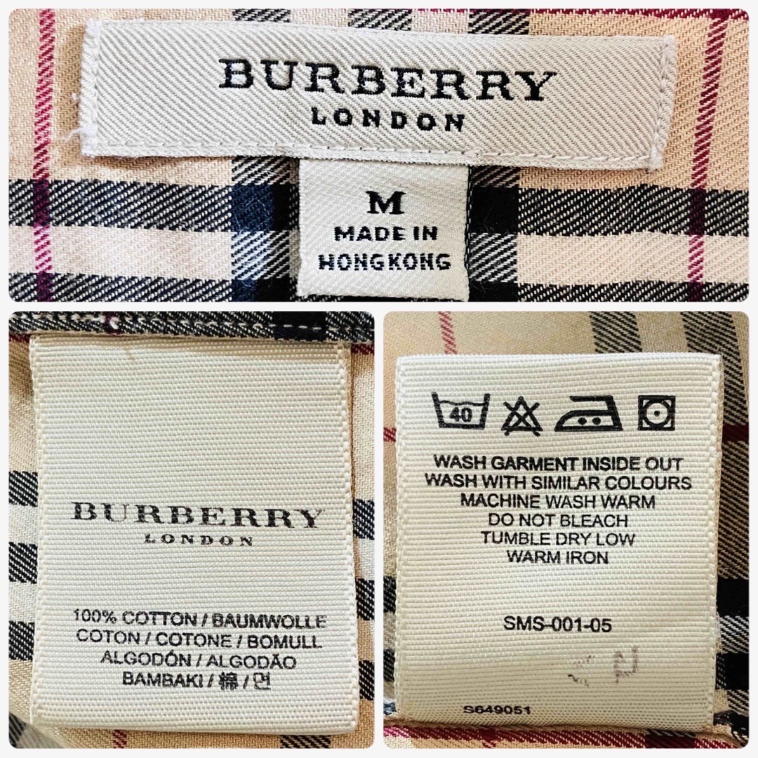 BURBERRY(バーバリー)のバーバリーロンドン ノバチェック シャツ 長袖 ヴィンテージ ボタンロゴ刻印 M メンズのトップス(シャツ)の商品写真