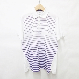 オークリースカルコレクション ゴルフ ポロシャツ 半袖 ボーター ホワイト XL(ウエア)
