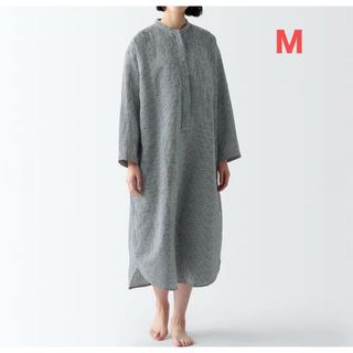 ムジルシリョウヒン(MUJI (無印良品))の無印良品  天然由来の接触冷感　 リヨセル麻クルタ M  ダークネイビーチェック(ルームウェア)