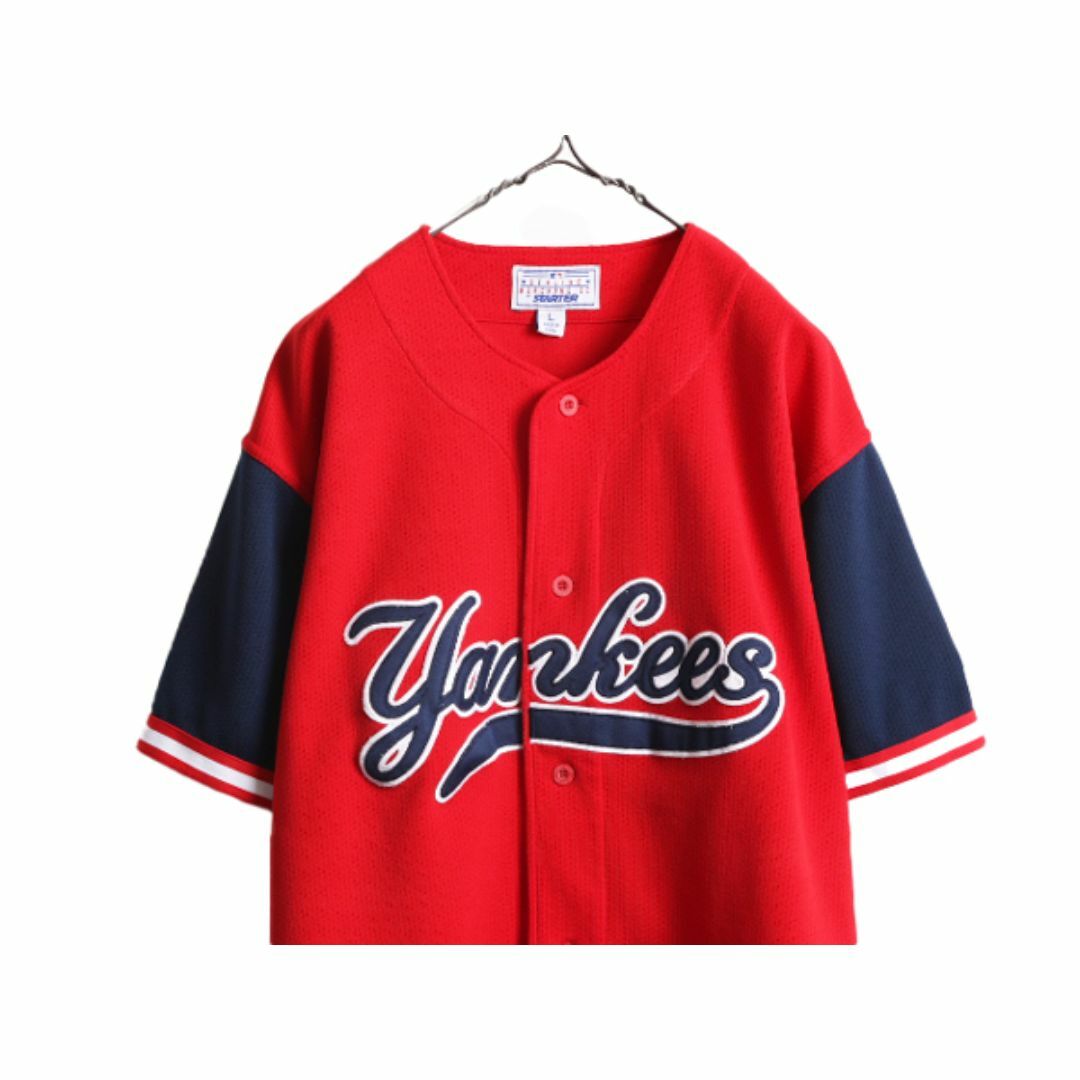 人気大割引 MLB オフィシャル スターター ヤンキース ベースボール シャツ ユニフォームシャツ