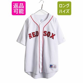 90s MLB オフィシャル ラッセル レッドソックス ベースボール シャツ メンズ XL 90年代 オールド ユニフォーム メジャーリーグ 半袖シャツ(ウェア)