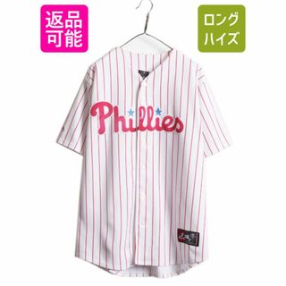 MLB オフィシャル Majestic フィリーズ ベースボール シャツ メンズ L / 古着 ユニフォーム ゲームシャツ メジャーリーグ 半袖シャツ 野球(ウェア)