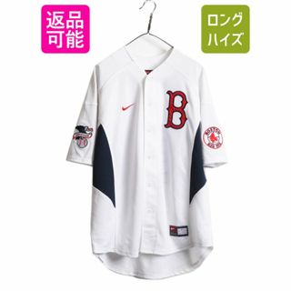 ナイキ(NIKE)のMLB オフィシャル ナイキ レッドソックス ベースボール シャツ メンズ M 古着 NIKE ユニフォーム メジャーリーグ 半袖シャツ ゲームシャツ(ウェア)