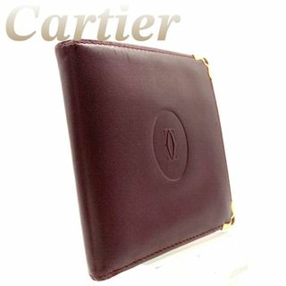 カルティエ(Cartier)のカルティエ マストライン レザー ボルドー 二つ折り財布 60518(財布)