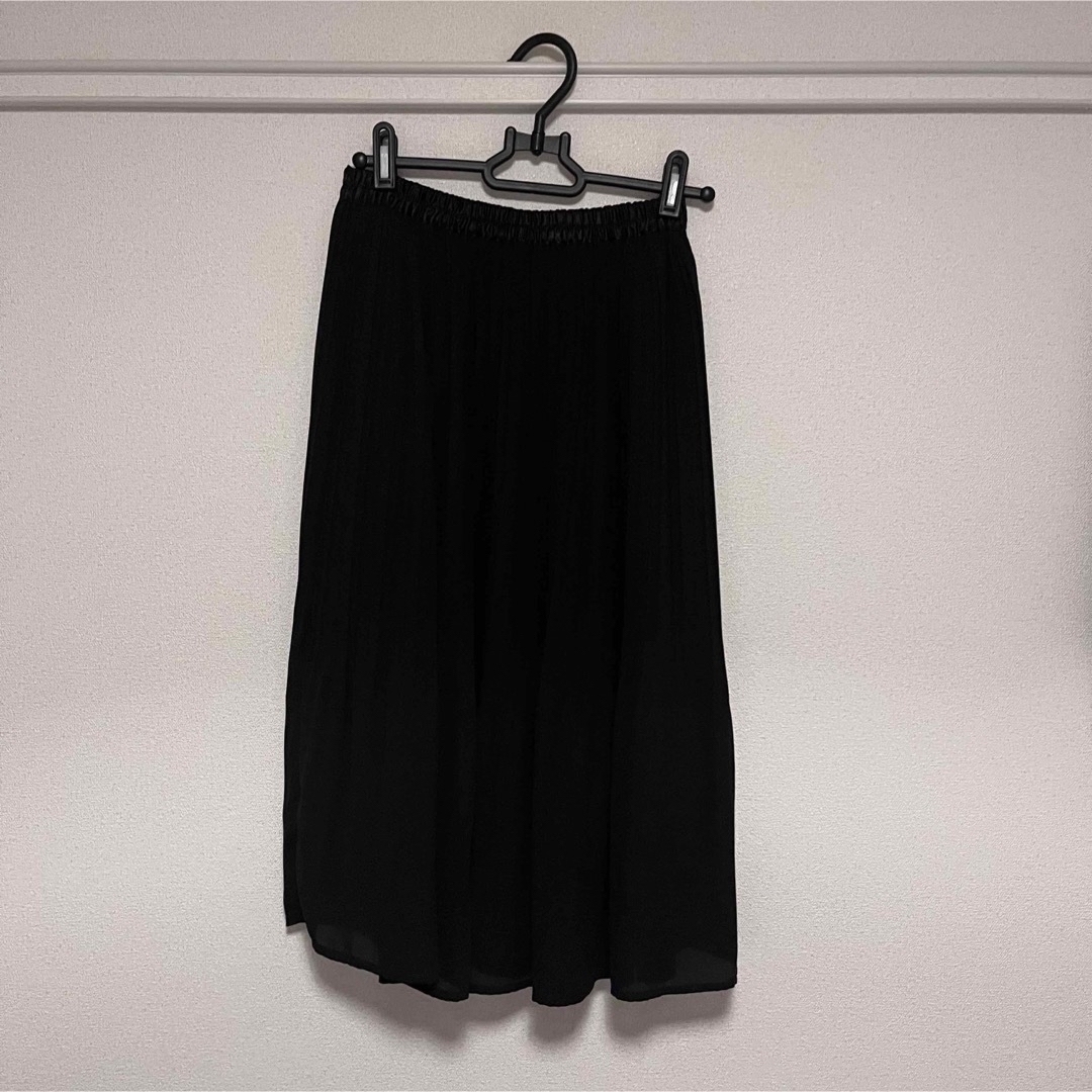 grove(グローブ)のプリーツスカート ブラック ウエストゴム フォーマル 入学式 結婚式  レディースのスカート(ひざ丈スカート)の商品写真