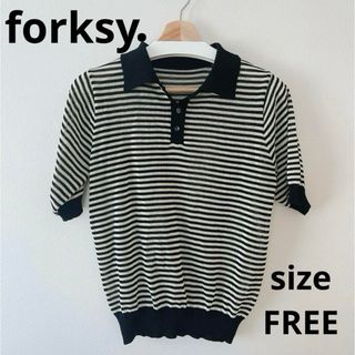 sizeFREE☆forksy. / フォルクシー 半そでポロニットプルオーバー(Tシャツ(半袖/袖なし))