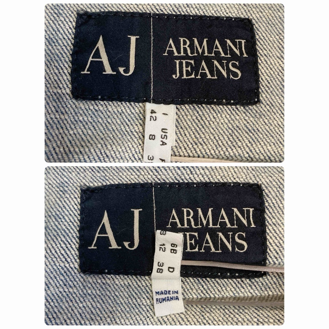 ARMANI JEANS(アルマーニジーンズ)の美品　アルマーニジーンズ　デニムジャケット　M　レディース　インディゴ　レア レディースのジャケット/アウター(Gジャン/デニムジャケット)の商品写真