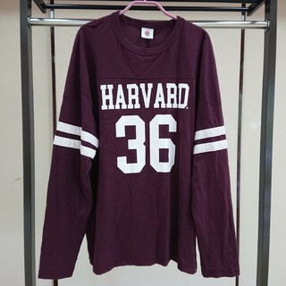 ジーユー(GU)のGU フットボールT Harvard university XL(Tシャツ(長袖/七分))