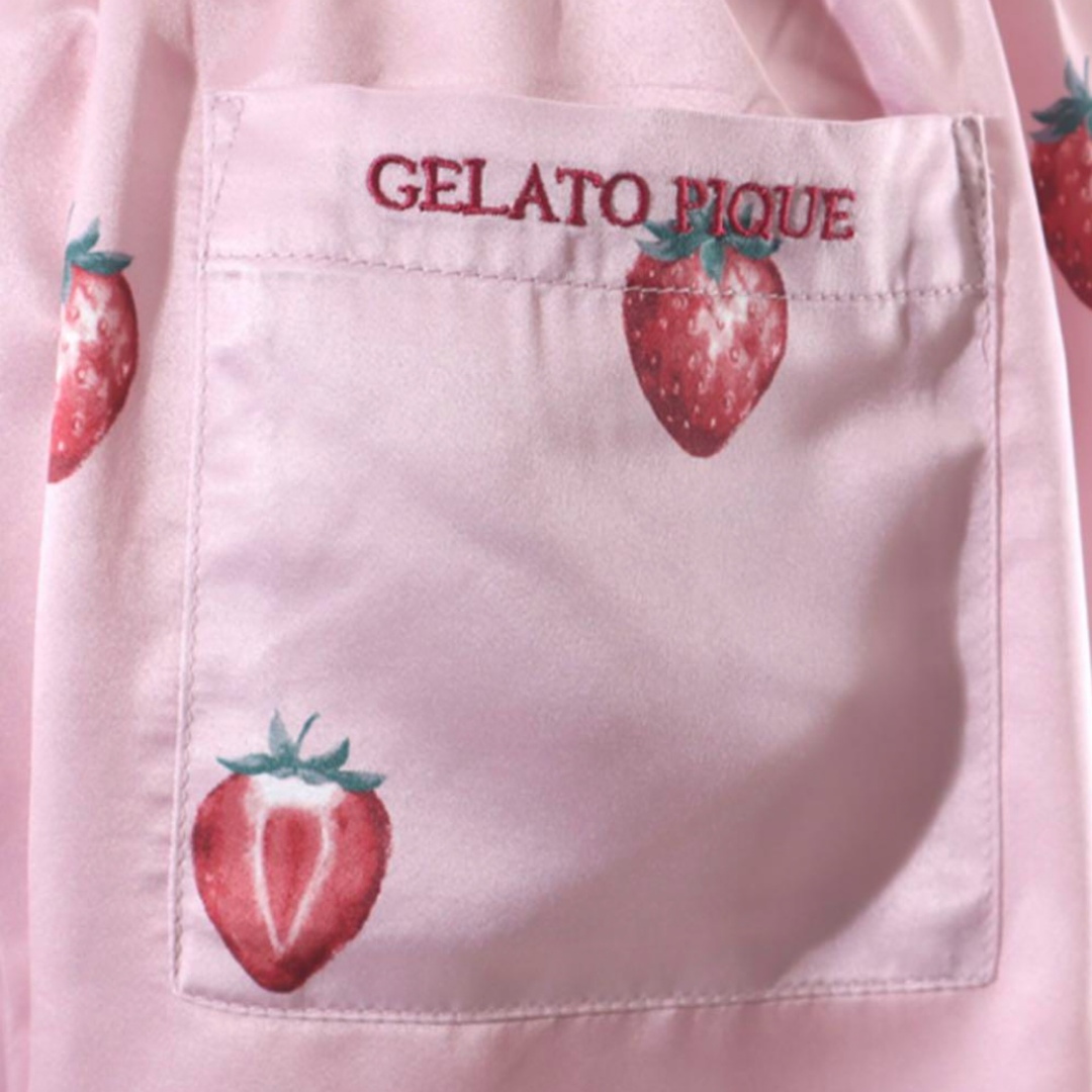 gelato pique - ジェラートピケ ストロベリー柄サテンパジャマ gelato pique - ジェラートピケ ストロベリー柄サテンパジャマ