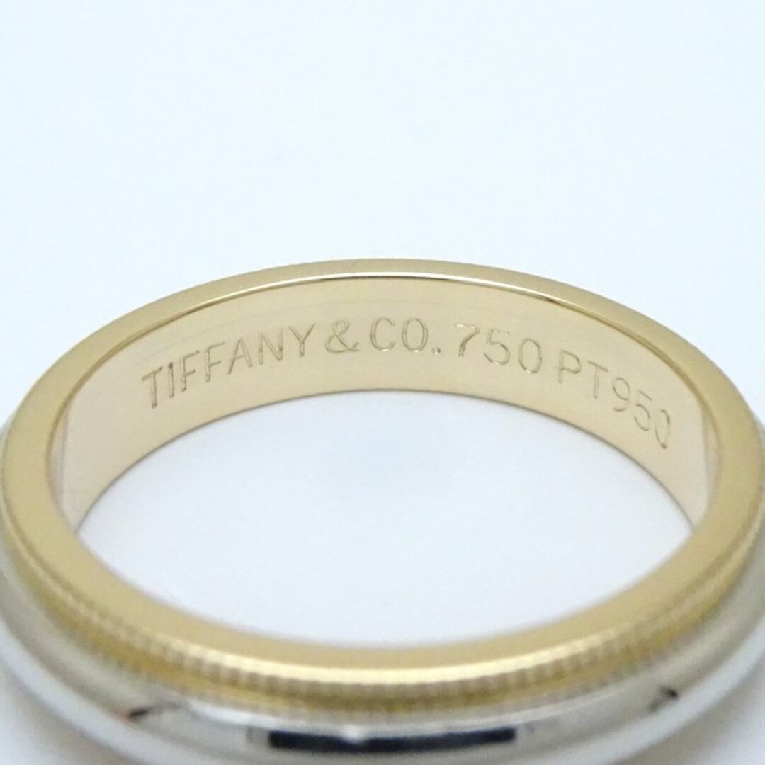 Tiffany & Co.(ティファニー)のTIFFANY&Co. ティファニー ミルグレインバンド リング 指輪 3.8mm 9号 K18YG イエローゴールドxPt950プラチナ /291858【中古】【BJ】 レディースのアクセサリー(リング(指輪))の商品写真