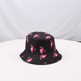 おすすめ　バケットハット　フラミンゴ柄　海外　可愛い　夏　帽子　㉝(ハット)