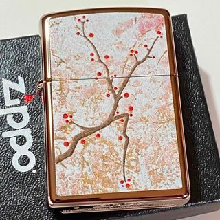 ジッポー(ZIPPO)のZippo 桜の木 ローズゴールド 鏡面 ジッポー オイルライター(タバコグッズ)