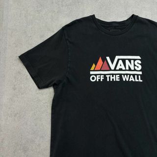 VANS　バンズ　ロゴプリント　トップス　半袖Tシャツ　古着　ブラック　黒　M(Tシャツ/カットソー(半袖/袖なし))