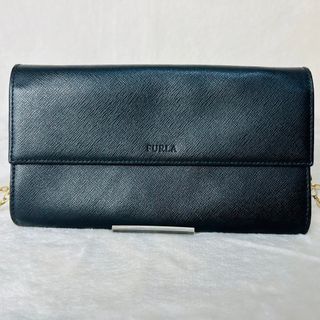 フルラ(Furla)のFURLA チェーンポーチ　金チェーン　レザー　カード入(ショルダーバッグ)