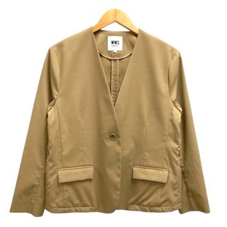 アザー(other)のWORK WEAR SUIT ジャケット ノーカラー 無地 長袖 L ベージュ(その他)