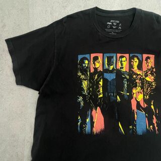 ジャスティスリーグ　スーパーヒーローズ　Tシャツ　古着　ブラック　XL(Tシャツ/カットソー(半袖/袖なし))