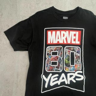 マーベル(MARVEL)のMARVEL　マーベル　80周年　デザイン　Tシャツ　古着　ブラック　M(Tシャツ/カットソー(半袖/袖なし))