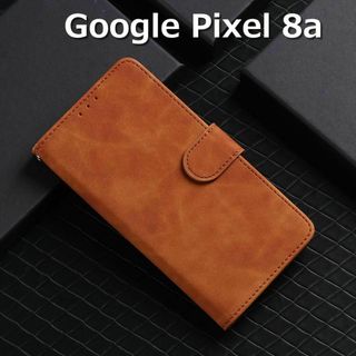 Google Pixel8a ケース 手帳 ブラウン