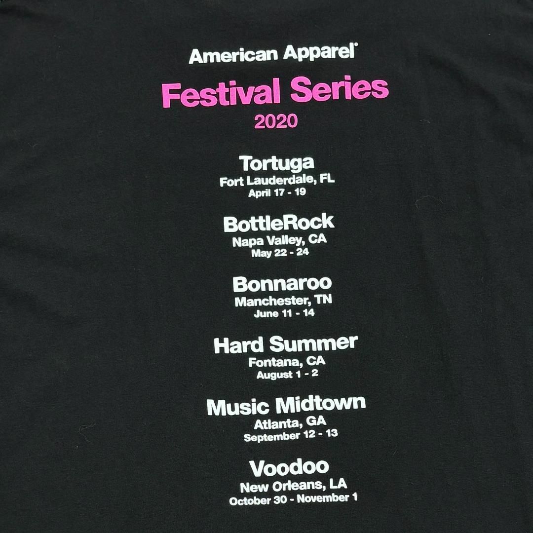American Apparel(アメリカンアパレル)のギター　ピアノ　楽器イラスト　Tシャツ　古着　ブラック　L メンズのトップス(Tシャツ/カットソー(半袖/袖なし))の商品写真