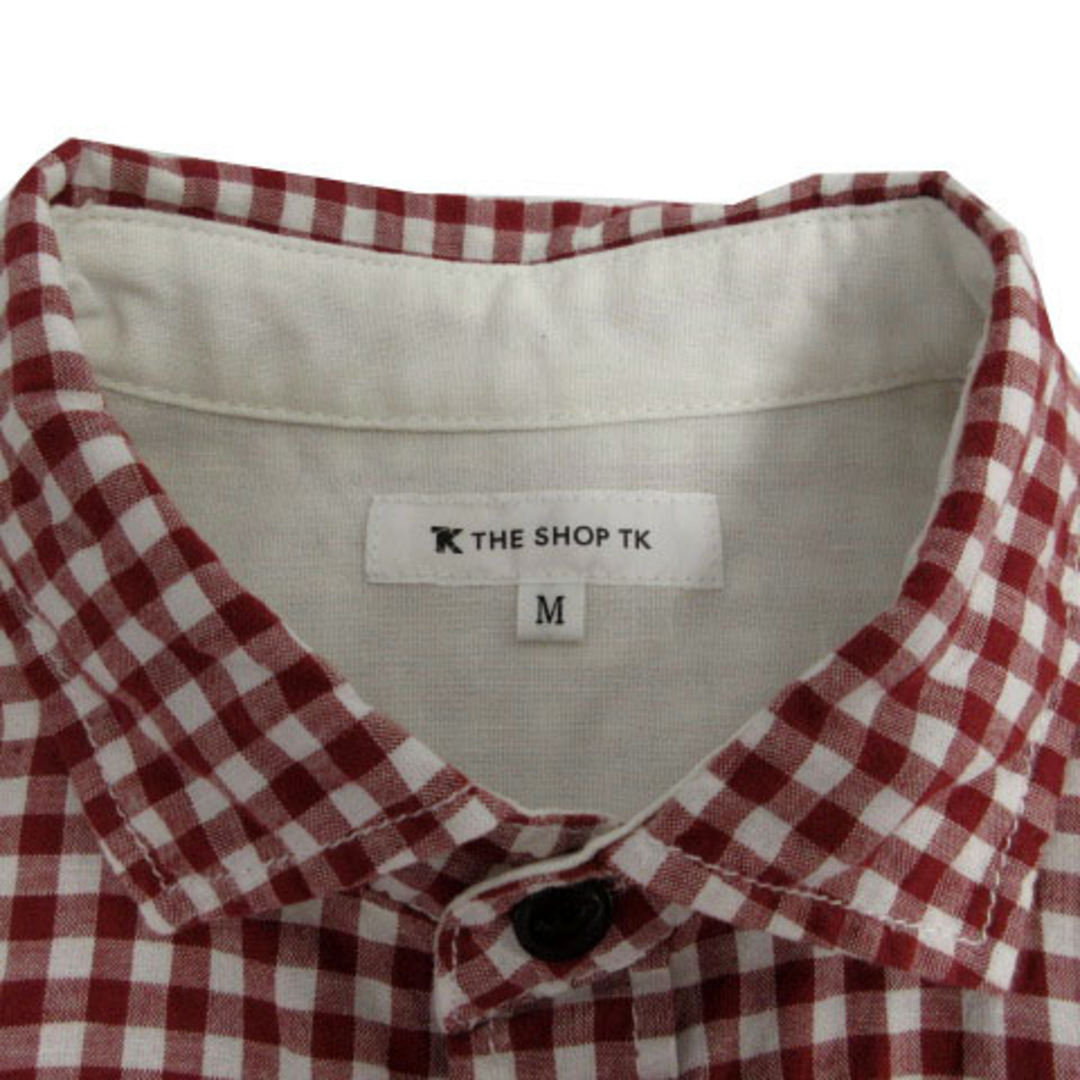 THE SHOP TK(ザショップティーケー)のTHE SHOP TK シャツ 長袖 コットン混 ギンガムチェック 赤系 白 M メンズのトップス(シャツ)の商品写真
