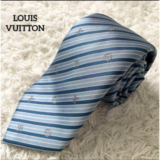 ルイヴィトン(LOUIS VUITTON)のLOUIS VUITTON ルイヴィトン　ネクタイ　モノグラム　総柄　ストライプ(ネクタイ)